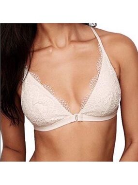 Body by Victoria Crochet Lace Racerback Bralette/Bra in Coconut White